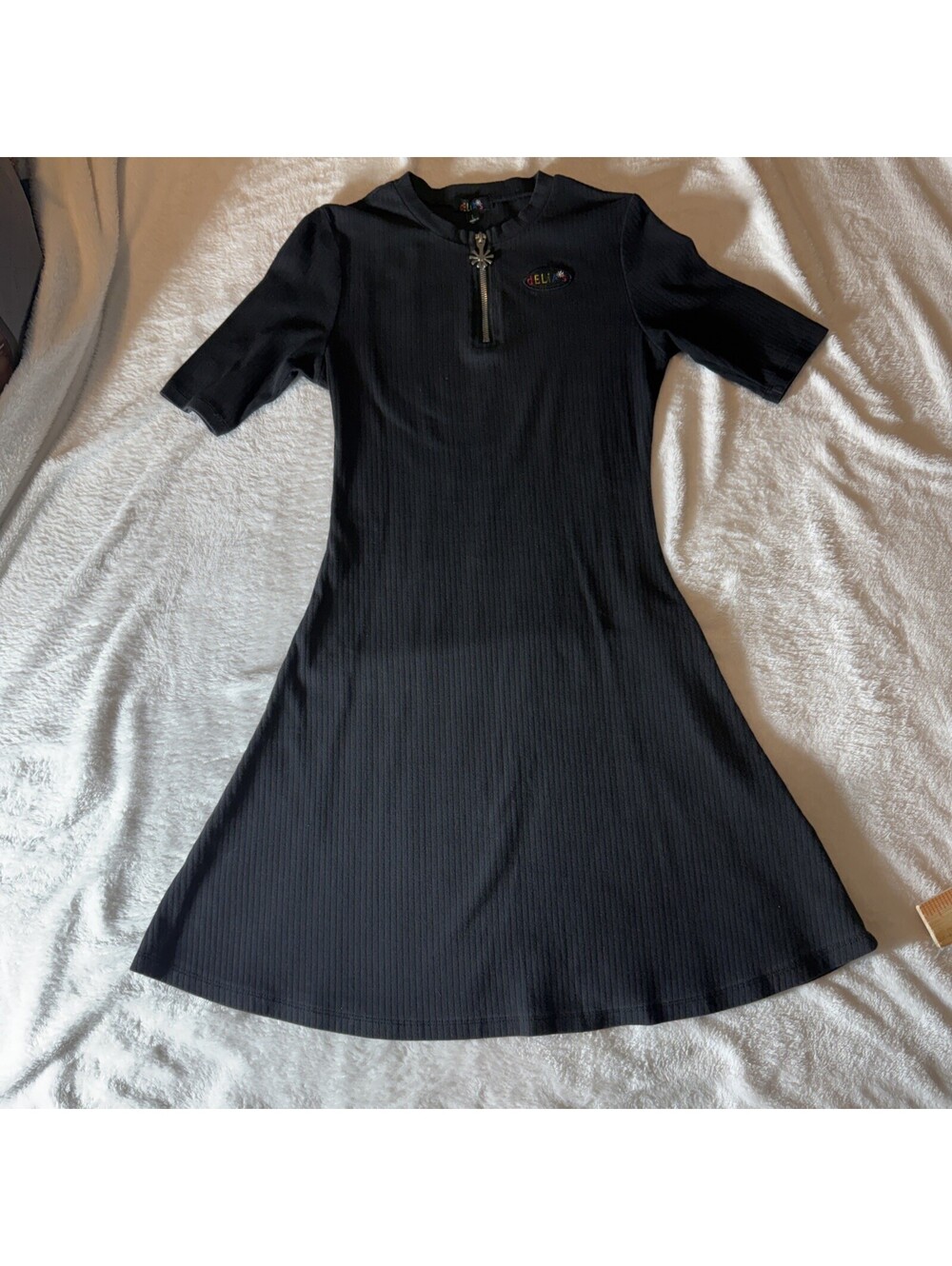 dELiA*s Vintage Juniors Black  Dress Y2K HTF Zip